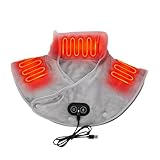 Schulter-Heizkissen mit Massage, elektrisches beheiztes Schulterkissen, Nackenheizkissen mit Massagegerät und 3 Wärmeeinstellungen, schnelles Heizkissen für Frauen und Männer