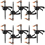 Einhandzwingen Set 10 Stück Schraubzwingen Spanner, Zwingen Klemmen & Spanner Klemmzwingen Schnellspannzwinge，Stahl und Nylon für Holzbearbeitung präzises Fixieren von Holzwerkstücken