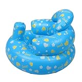 Healvian Aufblasbarer Schulkindersitz Babysitze für Säuglinge Bodensitz für Babys Badewannensitz aufsetzen Stützsitz Kleinkindersitz aufblasbarer Stuhl für PVC Himmelblau