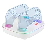 Konix Ladestation für 2 DualSense-Controller PS5 - Schnellladung 3 Stunden - Magnetische Anschlüsse - 10 RGB-Lichteffekte - Weiß