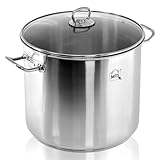 GAOAZHEN Suppentopf - Großer Suppentopf mit Deckel, Suppentopf aus Edelstahl mit Deckel, 9 l, Kochtopf mit Deckel, großer, tiefer Schmortopf, Küchenkochgeschirr, Suppentopf mit Doppelgriff (15 Liter)