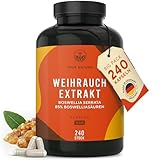 Weihrauch Kapseln Hochdosiert - 2000mg Extrakt pro Tag - 240 Kapseln - Boswellia Serrata (Weihrauchkapseln) - 85% Boswelliasäure - Vegan, Deutsche Produktion - TRUE NATURE