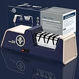 Professioneller elektrischer Messerschärfer mit 100% Diamant-Schleifmitteln und Präzisionswinkelführungen für die Arbeit mit geraden Kanten und Keramikmessern in der Küche. Sharp