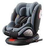Doraystar 360° Drehbare Autositze: Liegeautositze mit Verstellbarer Kopfstütze und 5-Punkt-Sicherheitsgurt, Isofix, Gruppen 0/1/2/3, 0-36 kg, ECE R129 Zertifiziert (Grey)