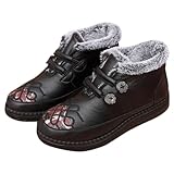 Schnalle Elastisch Mode Plus Runde Casual Schneestiefel Zehe Samt Damenschuhe Damenstiefel Weite Damen Stiefel, Schwarz , 39.5 EU