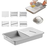 Gemüseraspel Für Die Küche - Käsehobel | Multifunktionaler Schneider Mit Auffangschale Und Schäler Für Kartoffelsalat Karotten Küchenhelfer Haushalt Camping