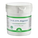 DHA-EPA-Algenöl Kapseln I Omega-3-Fettsäuren aus der Mikroalge I für Herzfunktion¹, Gehirnfunktion und Sehkraft² I 250 mg DHA und EPA pro Kapsel I Dr. Jacob's I 60 Kapseln, 60 Portionen I vegan