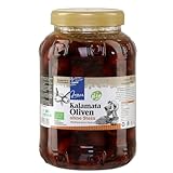 Griechische Kalamata Oliven Ohne Stein 900g | Bio Zertifiziert | Oliven aus Griechenland | Jassas | GR-BIO-15
