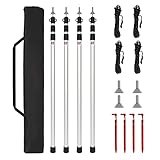 Gimisgu Teleskopstange für Zelte, 4Pcs Zeltstangen Verstellbare, Aluminium Zeltstange Verstellbares 90-230 cm, Tarpstangen Camping Zeltstangen Zeltstangen mit Aufbewahrungstasche