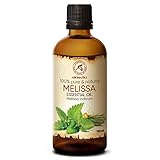 Zitronenmelissenöl 100ml - Mellissa Indicum - Indien 100% Naturreines Ätherisches Zitronenmelisse Öl für Guten Schlaf - Rumduft - Aromatherapie - Entspannung - Aroma Diffuser - Duftlampe - Melissa Oil