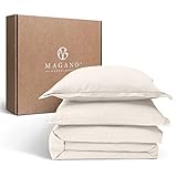 Magano® Premium Bettwäsche 135x200 Beige | Weich & Bügelfrei | Hypoallergen & Atmungsaktiv | Deckenbezug 135x200 cm + Kissenbezug 40x80 cm