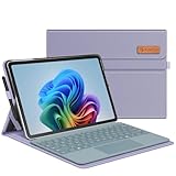 Fintie Hülle für Microsoft Surface Pro 12 Zoll 1. Edition (2025), Portfolio Business Cover mit Mehreren Betrachtungswinkeln, Tasche und Stifthalter, kompatibel mit Type Cover-Tastatur, Pastellviolett