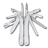 VICTORINOX Schweizer Taschenmesser Swiss Tool Spirit MX, 24 Funktionen, Multitool inkl. Zange, Schraubendreher, Dosenöffner, Nylon-Gürteltasche, Silber