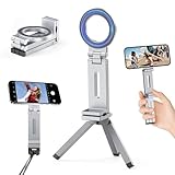 Magnetisches Stativ für iPhone 16 Pro Max Plus 16e 15 14 13 12, Magnetischer Handy Ständer Aluminium Faltbare Taschen Stativhalterung für Magsafe Tripod Mini Selfie Stick Stativ & 1/4' Schraube