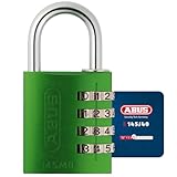 ABUS Zahlenschloss 145/40 Grün - Kofferschloss, Spindschloss u. v. m. - Aluminium-Vorhängeschloss - individuell einstellbarer Zahlencode - ABUS-Sicherheitslevel 4