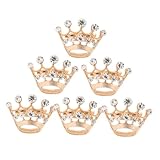 TEHAUX 6 Stück Damenbroschen Kronenform Legierung Goldfarbene Reversnadeln Kleidungsbrosche Schalclip Schmuck für Anzug Tasche und Kleid