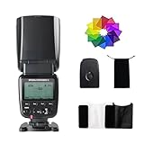 PHOTOOLEX FK580-C Blitz GN60 TTL Flash Speedlite Kompatibel mit Canon DSLR Kameras, 1/20000s High Speed Sync Blitzlicht,2.4G drahtlose Übertragung 0,1-2,7s schnelles Recycling