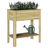 CLALER Garden Raised Bed with Feet, Massivholz, Hochbeet Balkon, Weatherproof, Easy to Clean, for Garden, Balcony and Patio, 85 x 46 x 94 cm