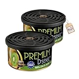 h2i Premium Duftdose Melon & Kiwi (2er Pack) | Auto Lufterfrischer | Duftspender für Camping, Büro & Zuhause | 60 Tage frischer Duft mit Mengenregulierung | passt in Getränkehalter | inkl. h2i Sticker