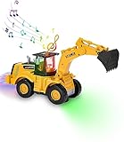 Zawaer Bagger Spielzeug, Baustellenfahrzeuge Kinder, Bagger Mit Sound Automatisches Gehen Bagger Mit Sound Und Licht Fahrzeug Baustellenfahrzeuge, Auto Kinderspielzeug, Bagger Spielzeug Ab 3 Jahre.