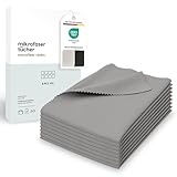 Bellphany XXL 8er Set Brillenputztücher Mikrofaser - 30 x 30 cm Mikrofasertücher Brillenputztuch in Optikerqualität (Grau)