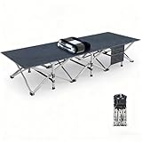 Gästebett Klappbar, Tragbares Feldbett für Camping, 240 Kg Maximale Belastung, Campingbett Klappbar, Extra Breit mit Dicker Decke, Klappbett für Camping im Freien/Büro, Nickerchen