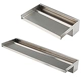 Köhko Wasserfall Alberta 60 cm aus Edelstahl (15-150 cm) matt Aquafall Wasserspiel Wasserschwall