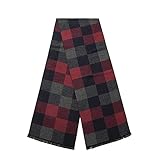 Lindoro Merino Wollschal für Herren, Warme, Leichte Tartan-Plaid-Winter-lange Schals mit Geschenkbox (Mehrfarbig Kariert)