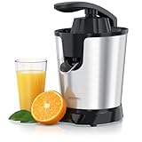 Arendo - Edelstahl Saftpresse elektrisch - Zitruspresse Orangenpresse Entsafter - 800 Watt Hochleistungsmotor - sehr hohe Ergiebigkeit - Edelstahlkegel - BPA frei - Spülmaschinen-geeignet
