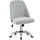 Yaheetech Bürostuhl Schreibtischstuhl Ergonomisch Gepolstert Stoff Drehstuhl mit Rollen Arbeitshocker ohne Armlehne Chefsessel höhenverstellbar
