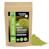 BIO Matcha Pulver (200g), Matcha Grüntee Premium Grade, Matcha Blätter getrocknet und gemahlen aus kontrolliert biologischem Anbau, 100% natürlich und vegan, ohne Zusatzstoffe