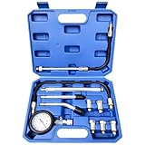 11 Stück kompressionsprüfer Set: Auto Kompressionstester-Satz für Benzinmotor 0-300 PSI / 0-20 Bar, Kompressionsprüfgerät Benzin Kompressionsmessgerät, Zylinderdruck Kompressionsmesser
