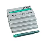 Lamy T10 20 Tintenpatronen 4 Päckchen mit 5 Tintenpatronen, 8 Farben zur Auswahl (4 Päckchen, grün)