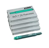 Lamy T10 20 Tintenpatronen 4 Päckchen mit 5 Tintenpatronen, 8 Farben zur Auswahl (4 Päckchen, grün)