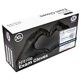 IEA Medical Nitrilhandschuhe XL Schwarz 100 Stück, Einweghandschuhe, Reißfest, Untersuchungshandschuhe, Latexfreie Handschuhe, Einmalhandschuhe