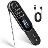 Fleischthermometer Kabellos 0.5s Sofortiges Auslesen, ±0.3℃ Genau Grillthermometer, IP67 Wasserdicht thermometer kochen küchenthermometer, Bratenthermometer mit LCD Bildschirm für Küche,Grill,BBQ