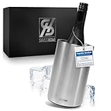 SWISSHOME® Flaschenkühler für Wein, Champagner und Sekt Flaschen I Doppelwandiger Edelstahl Sektkühler - Weinkühler, Getränkekühler in Premium Geschenkbox