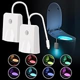Heemol WC-Nachtlicht Toilette Bewegungsmelder Licht,Mini Bewegungsm LED Hintergrundbeleuchtung Nachtlichter Wiederaufladbar Dimmende Lampe mit Projektorlampe Für Toilettenschüssel Badezimmer 2 Stück.