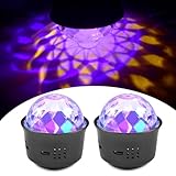 2 Stück Mini Discokugel Licht,Disco Lichter LED,Disco Lichteffekte 360° Rotierende Discokugel,Party Lights Musikgesteuert licht,für Parties Kinder, Geburtstag, Weihnachten,Club