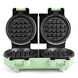 Petra PT5922GRVDE Doppel-Mini-Waffeleisen – Kompakte Leckereimaschine, abnehmbare Antihaftplatten, kompakt für einfache Aufbewahrung, belgisches/amerikanisches Waffeleisen, leicht zu reinigen, 1100W