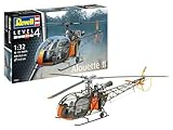 Revell Modellbau I Alouette II I Bausatz I Maßstab 1:32 I 191 Teile I Bastelset ab 12 Jahren I Detailgetreues Modell mit authentischem Design I Helikopter, Molded Color