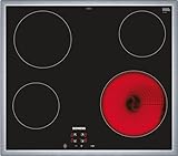 Siemens ET645HE17 Kochfeld Elektro, Edelstahl, 58,3 cm, Dank touchControl-Bedienung werden die Kochzonen durch leichtes Antippen mit dem Finger aktiviert und gesteuert, schwarz