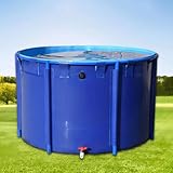 Aquakultur-Wassertank-Zisterne, Stahlrahmen, multifunktionaler temporärer Fischteich aus PVC-Leinwand, tragbarer runder oberirdischer Pool, PVC-Fischteich mit Ablassventil, einfach zu instal