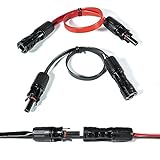 Solarkabel Fensterdurchführung 1 Paar 35CM Flach Fensterdurchführung Solarkabel Kupferkabel Verzinnt 6 mm² für Balkonkraftwerk