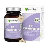 Bio Mönchspfeffer Kapseln | im Glas | 4:1 Extrakt Vitex Agnus Castus | Hochdosiert mit 10 mg je Kapsel | Bio-Qualität | Wasserextraktion Frankreich | laborgeprüft | in Deutschland hergestellt