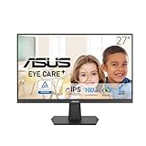 ASUS Eye Care VA27EHF - 27 Zoll Full HD Monitor - Rahmenlos, Flicker-Free, Blaulichtfilter, Adaptive-Sync - 1ms MPRT, 100 Hz, 16:9 IPS Panel, 1920x1080 - HDMI