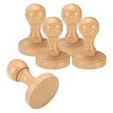 PATIKIL 45mm Stempel Holz Runder Griff, 5er Pack Holzknöpfe Stempelhalter Schubladengriffe für Stempelherstellung DIY Basteln Scrapbooking, Braun