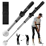 Einziehbare Golf Trainingshilfen Golfschwung Trainingshilfe Verstellbarer Golf Grifftrainer mit Armband zu Haltungskorrektur,Golf Griff Trainingshilfe Golfschwungtrainer für Aufwärm, Kraft,Tempo Train