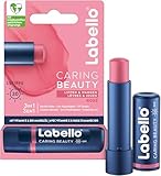 Labello Caring Beauty Rose Lippenpflegestift mit Farbe und Sonnenschutz, farbige Lippenpflege mit LSF 30, Vitamin E und Bio-Mandelöl, Lippenbalsam für Lippen und Wangen (4,8 g)