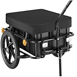 tectake® 2 in 1 Fahrradanhänger, Lastenanhänger und Handwagen, Zubehör für Fahrrad, Mountainbike und eBike, Transportwagen mit Anhängerkupplung, mit Abdeckung Abdeckplane und Luftreifen